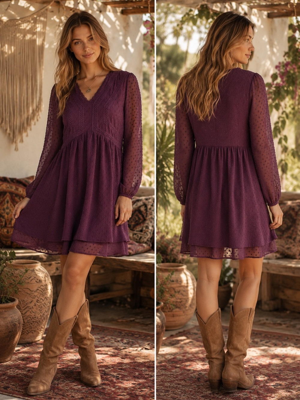 Matilda Jane purple festive fancy empire waist boho dress size XS